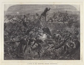 Ein Kampf in den Schützengräben vor Sewastopol