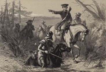 Major Washington auf seiner Mission zum französischen Kommandanten