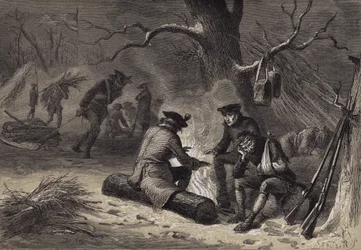 Die amerikanischen Truppen in Valley Forge
