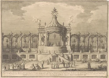 Die Seconda Macchina für die Chinea von 1760: Ein Chinoiserie-Pavillon