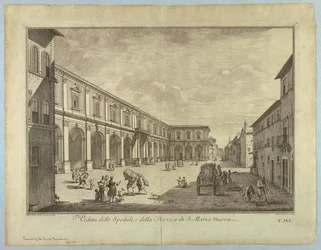 Ansicht von Florenz, Platte aus "Scelta di XXIV Vedute delle principali contrade, piazze, chiese, e palazzi della Città di Firenze"