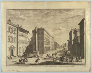 Ansicht von Florenz, Platte aus "Scelta di XXIV Vedute delle principali contrade, piazze, chiese, e palazzi della Città di Firenze"
