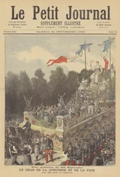 Festwagen der Eintracht und des Friedens beim Nationalfest zur Hundertjahrfeier der Geburt der Französischen Republik