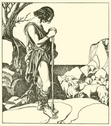 Sir Lamorack hütet die Schweine von Sir Nabon