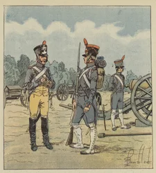 Nach dem Abendessen sprach der Kaiser über die Artillerie