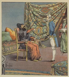 Asker-Khan, Botschafter von Persien, hält Marbois, den Präsidenten des Rechnungshofs, für den Arzt