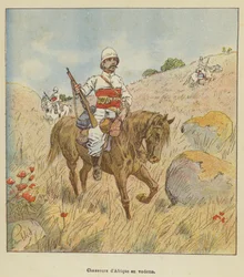 Afrikanische Jäger auf Patrouille