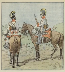 Österreichische Dragoner auf Patrouille