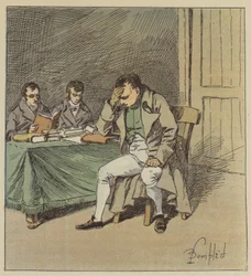 Und Napoleon schwieg einige Augenblicke, den Kopf auf eine seiner Hände gestützt