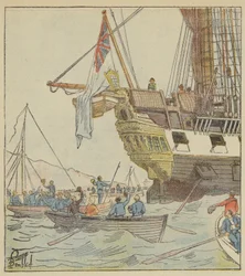 Der Kaiser in Plymouth, an Bord der Bellerophon