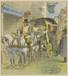 Der Kaiser steigt in den Wagen von Marie-Louise