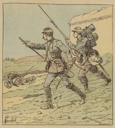 Offizier und Soldat der Mobilen im Kampf von Toury