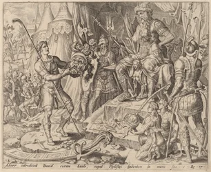David mit Goliaths Kopf vor Saul
