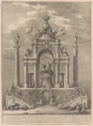 Die Prima Macchina für die Chinea von 1751: Triumphbogen für Roger I. von Sizilien
