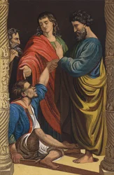 Petrus und Johannes heilen den Lahmen