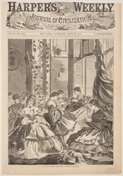 Der Krieg - Herstellung von Havelocks für die Freiwilligen, aus Harper