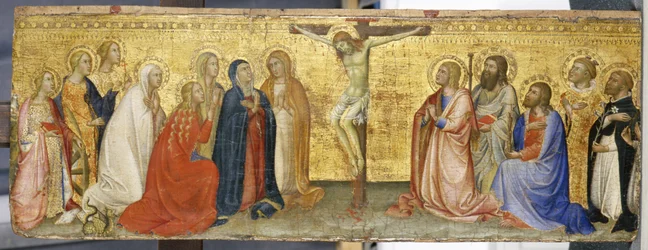 Christus am Kreuz mit Maria Magdalena und anderen Heiligen
