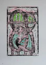 Abstrakte rosa Umarmung