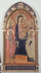 Jungfrau mit Kind mit Johannes dem Täufer, Bartholomäus, Maria Magdalena und Margarete