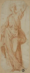 Stehende drapierte Figur