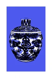 Chinesisches blaues Porzellangefäß