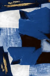 Dynamische Blau-Gold-Abstraktion
