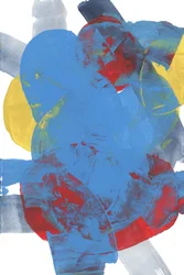 Dynamisches Blau-Rotes Abstrakt