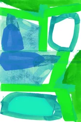 Grün-Blaue Abstrakte Formen