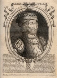 Porträt von Charibert (561-567), König der Franken - Gravur aus 