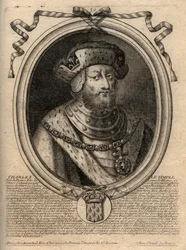 Porträt von Karl III. genannt der Einfältige (879-929) König der Franken - KARL III. (879-929) - Karl der Einfältige - König von Frankreich, 893-923 - Gravur aus 