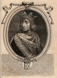 Porträt von Ludwig IX. (1214-1270), König von Frankreich - Gravur aus 