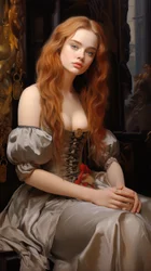 Eine weibliche Figur, digitale Kunstmeisterwerk, gerahmte Leinwanddrucke