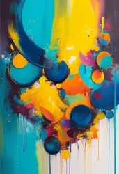 Abstrakte Komposition mit lebendigen Farben