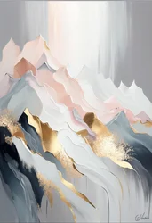 Abstrakte goldene Berge, inspiriert von Olga Suvorova