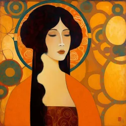 Porträt eines jungen japanischen Frauengesichts mit geschlossenen Augen