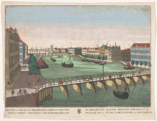 Ansicht der Binnen-Amstel zwischen der Blauwbrug und der Hogesluis in Amsterdam