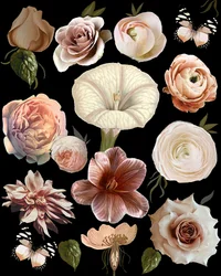 Dunkle botanische Blüten