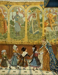 Geschichte Frankreichs im Mittelalter: Allegorie der französischen Provinzen, die der Krone Frankreichs unter der Herrschaft von König Ludwig XI. genannt der Kluge (1423-1483) beigetreten sind