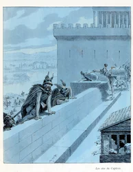 Illustration aus dem Buch „A la gloire des betes“: Les goies du Capitole, les Gauls siegent Rome