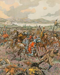 Jacques Marie Gaston Onfroy de Breville, genannt JOB - Geschichte Belgiens: Johann I., Herzog von Brabant, siegreich in der Schlacht von Woeringen 1288 während des Limburger Erbfolgekrieges und gibt Brabant Autonomie von Deutschland