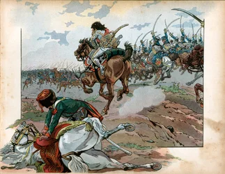 Joachim Murat (1767-1815) stürmt mit seinen Männern in der Schlacht bei Heilsberg am 10. Juni