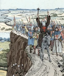 Peter der Einsiedler führte den Ersten Kreuzzug (1096) mit dem Ruf „Gott will es!“