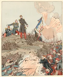 Belagerung von Sewastopol während des Krimkriegs: General Patrice de Mac-Mahon (Mac Mahon) (1808-1893) antwortete General Adolphe Niel (1802-1869) am 8. September: "Hier bin ich, hier bleibe ich"
